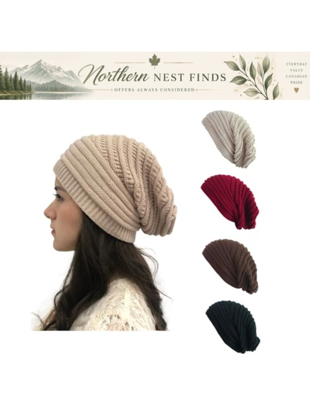 100% Acrylic Knit Beanie Hat Winter Warm Skull Cap